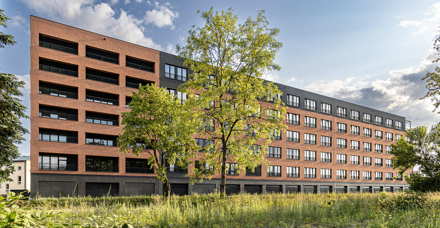 wizualizacja kilkupiętrowego budynku